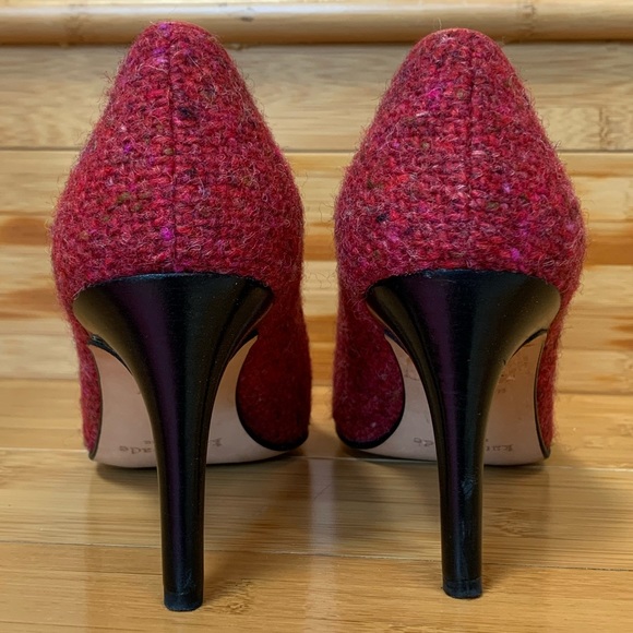 EUC KATE SPADE TWEED LEATHER PUMP - Picture 7 of 11